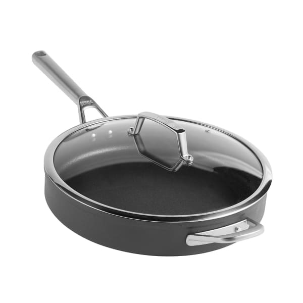 Deep saute pan with lid store